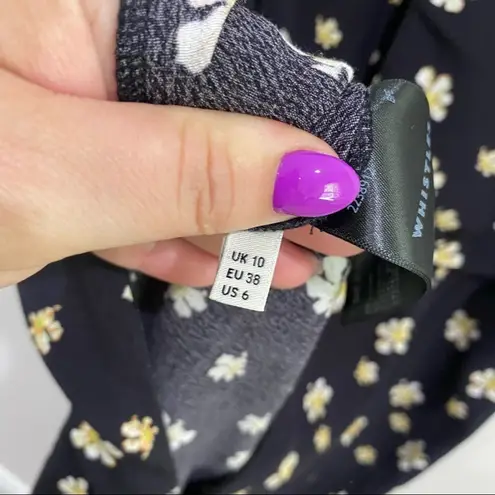 Whistles Edelweiss Button Front Culotte Jumpsuit Black Floral Size 6