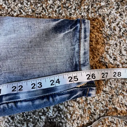 Pistola Womens Distressed Ankle Zipper Skinny Jeans Size 29 Blue Denim