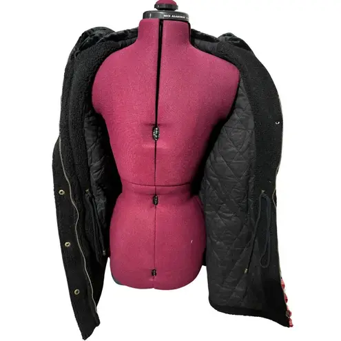 EDEN SOCIETY Faux Fur Wooly Coat Stitchfix Cinch Waist Jacket Black NWT Small