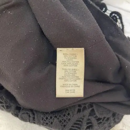 Rebecca Taylor Pique Floral Lace-Hem Fitted Tube Skirt in Black Size 8