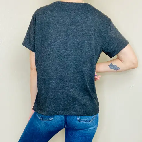 Modern Lux Grey Happy Mind Happy Life Floral Graphic Tee