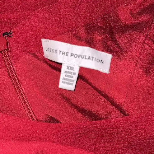 Dress the Population NWOT LIVIA GARNET RED FIT & FLARE DRESS sz XXL