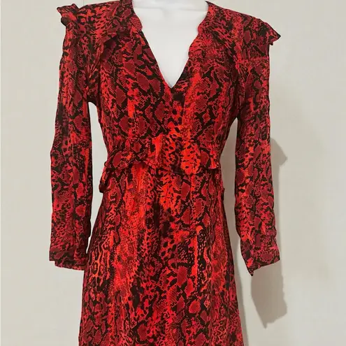 Ba&sh - Sahara Dress Red Snake Print Size XS