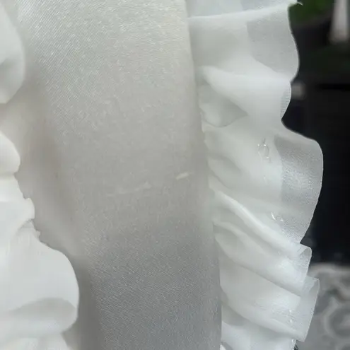 Sincerely Jules, silver rhinestone and white ruffled satchel