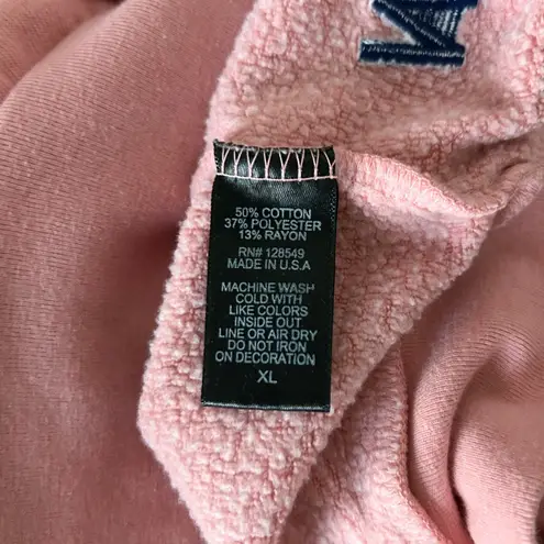 Aviator Nation Women's Heart Embroidery Relaxed Crew Sweatshirt in Pink Size XL