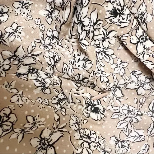 Max Studio  Tan/White Floral Print Ruffle Hem Mini Skirt Side Cinched Size L NEW - Image 7