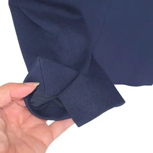 J.Crew Womens Long Sleeve Going Out Twill Open Blazer Navy Blue Size 0