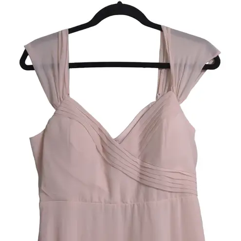 Birdy Grey Spence Convertible Chiffon Dress Pockets Pleats Pale Blush Pink M New