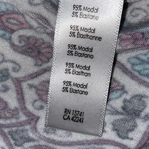 P.J. Salvage Robe Open Front Kimono Layer Wrap Ditsy Floral White Pink, Size Large