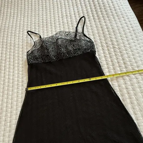 La Perla Black Sheer Lace Chemise Lingerie Slip Dress Sz M Medium