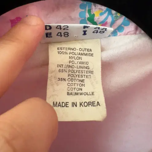 Sergio Tacchini Vintage Old School Women’s Windbreaker Paisley Jacket Size 14 Pink