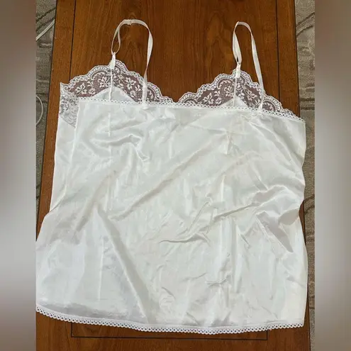 Vintage White Lace Trim Camisole Top Satin Bow Coquette Y2K M Size M