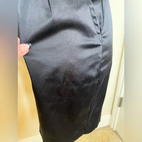 Pompous Girly Black Strapless Satin Retro Style Cocktail Dress Size 5