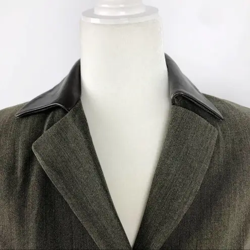 Vintage Jenne Maag Equestrian Wool Blend Blazer with Leather Trim Small