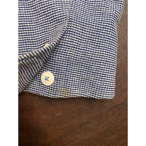 Vintage St. John Griffith Gray Blue White Skirt Suit Wool Blend Italian Sze 12