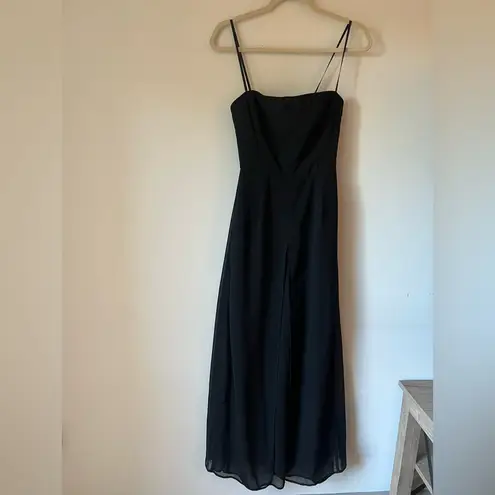 XScape Women’s Black Strapless Wide Leg Sheer Overlay Cocktail Jumpsuit Size 2P - Image 4