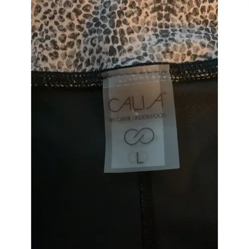 Calia crop leggings woman’s large black snake skin print ruched workout Athletic Gray