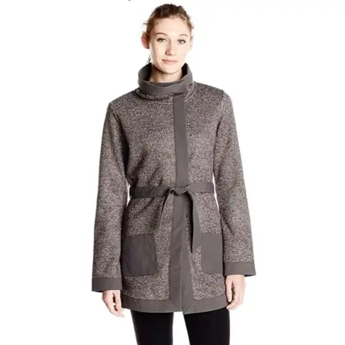 Merrell  Talley Select Regulate Sweater Jacket High Neck Snap Front Pockets Belt