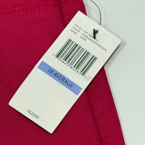 Gloria Vanderbilt Sadie modern fit slim pomegranate size 18 NWT