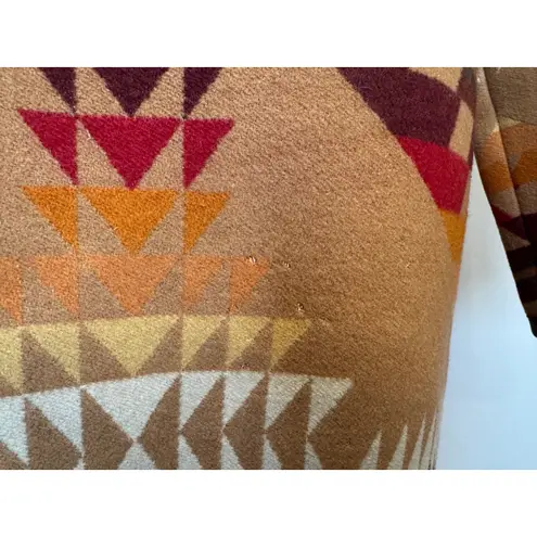 Pendleton Vintage Aztec Navajo Leather Wool blanket ranch car Coat jacket L