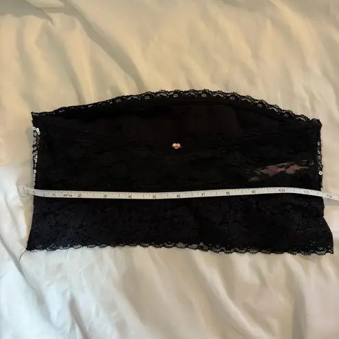 PINK - Victoria's Secret Like New  Sequin Bling Black Fashion Show Bandeau Bra Top