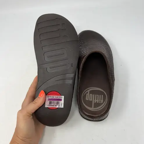 FitFlop Moc Snake Slip On Clogs Chocolate Brown