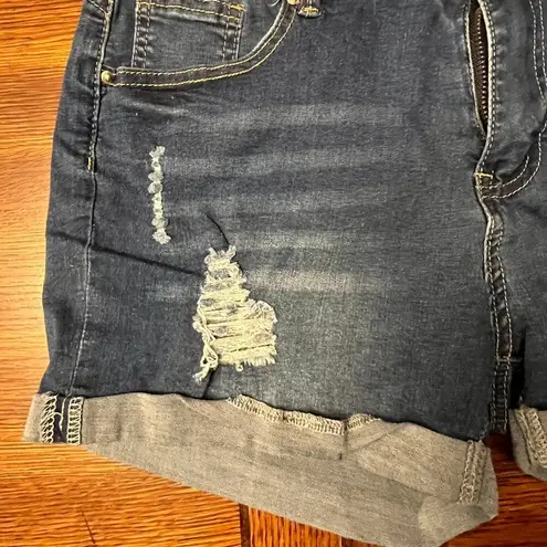 Women's Stretchy Soft Jeans Distressed Look Size XL Blue