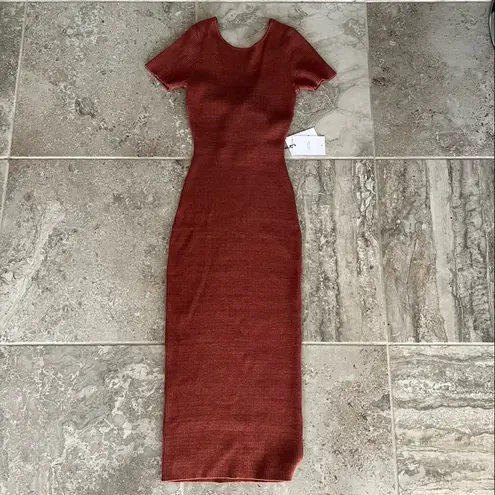 Naadam Reversible Cashmere Blend Ribbed Twist Dress Size XS NWT $325.00