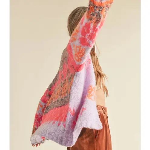 &merci &MERCI Multi Color Brushed Cardigan - Lavender/Pink
M