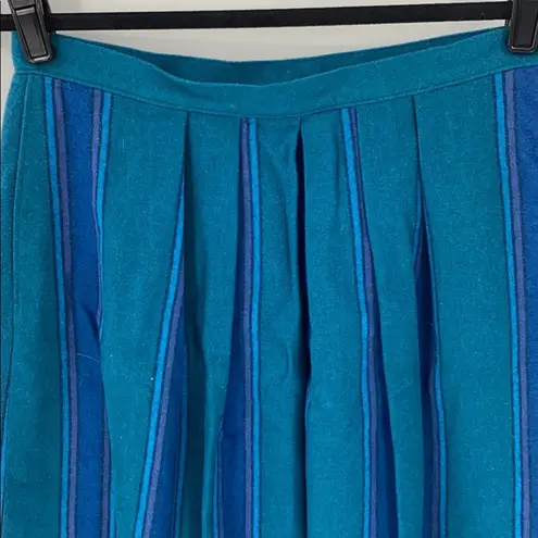 Pendleton 14 Blue Plaid Wool Midi Skirt Western Indie Vintage New Deadstock