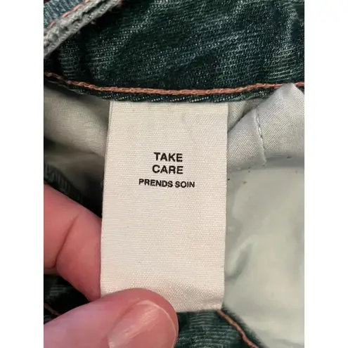 Avec Les Filles  Shorts Womens 30 Blue Denim Bermuda Cutoff Raw Hem Casual