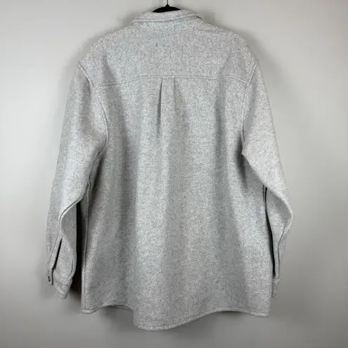 Natural Reflections Shirt Jacket Women 1X Heathered Gray Chore Outdoorsy Durable