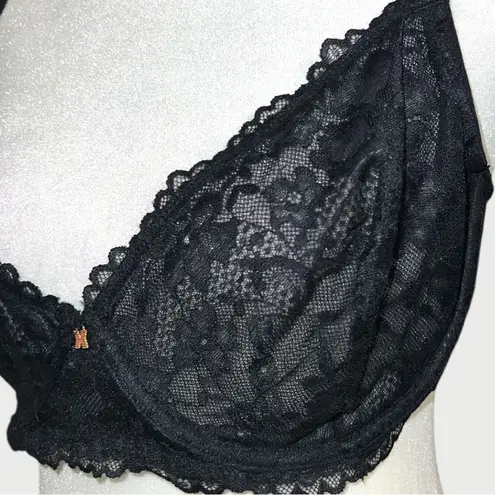 Savage X Fenty Black Lace Bra with Scalloped Trim Size undefined