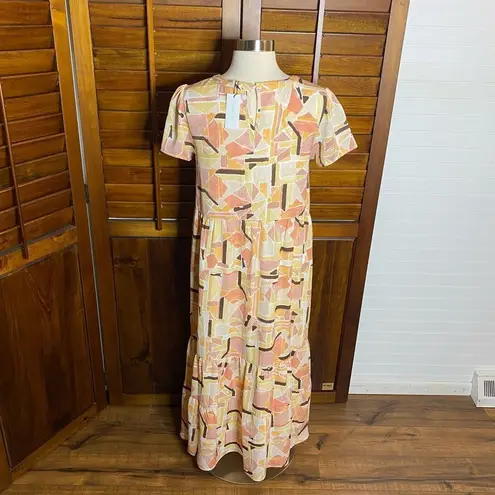 Sugar Lips  Pantone Peach Multicolor Retro Maxi Dress​