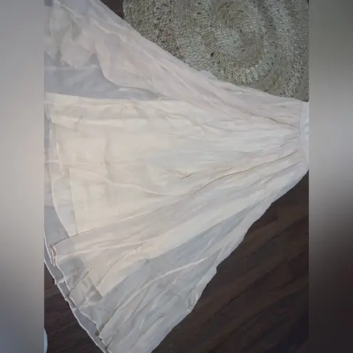 Alice + Olivia  Triss Sleeveless Maxi Dress Leather Trim in cream formal $500