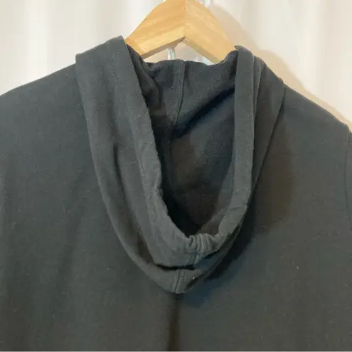 Y2K New York and Company Embroidered Floral Beaded Full Zip Hooded Sweatshirt Black Size L