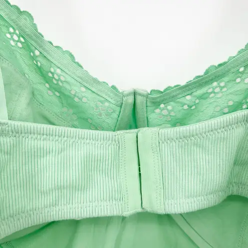 Colsie Womens Coquette Eyelet Corset Bralette Crop Top Size 2X Mint Green