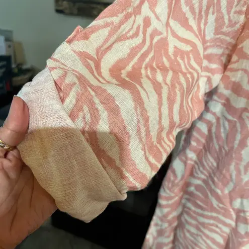 Made in Italy dress 100% linen women’s size XL zebra print pink