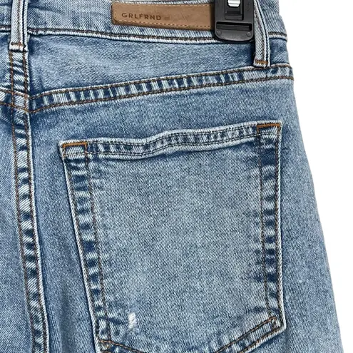 GRLFRND SZ 26 SHR Karolina Jeans Super High-Rise In the Sky Frayed Hems Stretch