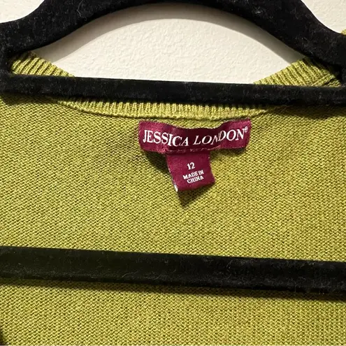 Jessica London Olive Green Knit Sweater Size 12