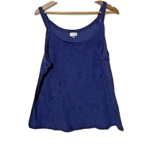 Ava & Viv Tank Women's 1X Plus Size Casual Dark Blue Loop Terry