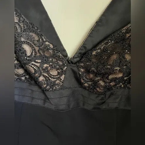 Carmen Marc Valvo Black Illusion Lace Cocktail Dress Mad Men Goth Old Money Sz 8