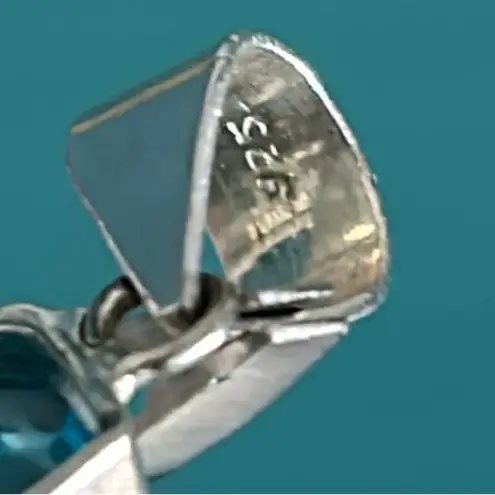 Sterling Silver Turquoise Colored Howlite with Topaz and Aqua Accent Pendant Blue