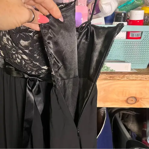 Jessica McClintock Vintage Black Babydoll Whimsigoth Prom Mini Dress Y2K