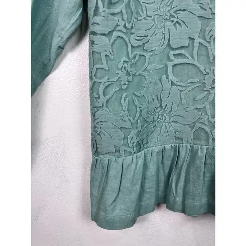 Simply Noelle NWT Sea Green Linen Blend Blouse size Large