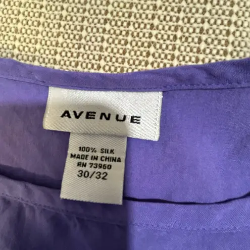 Avenue 100% Silk Purple Tank Top