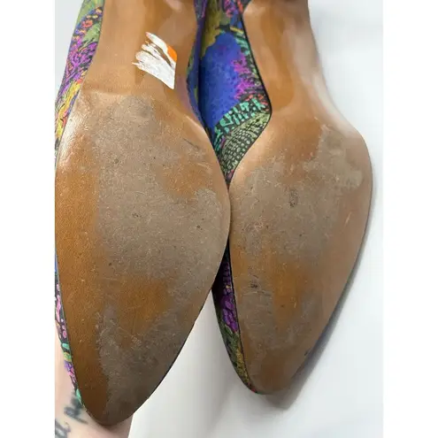 Life Stride Vintage Abstract Paint Splatter Almond Toe Pumps Women's Size 9