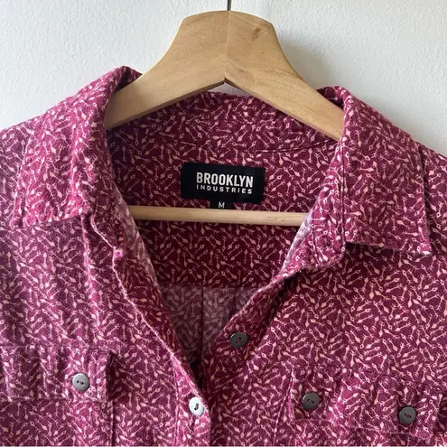 Brooklyn Industries Maroon Flannel Shirt Dress Size Medium cottagecore rustic Brown