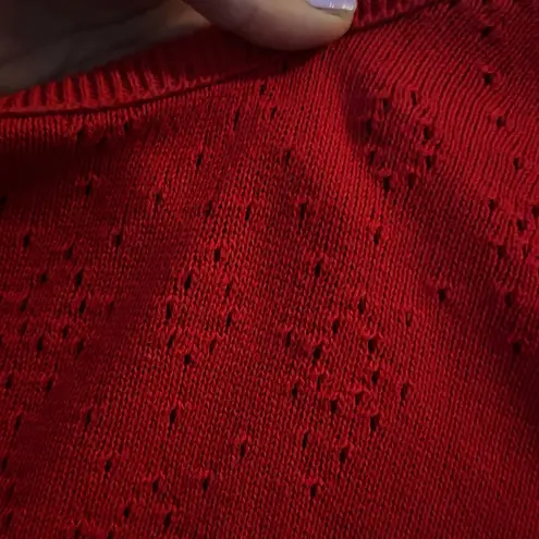 Vintage Nikki Vibrant Red Women's Crew Neck Sweater Shirt Holiday Minimal Size L