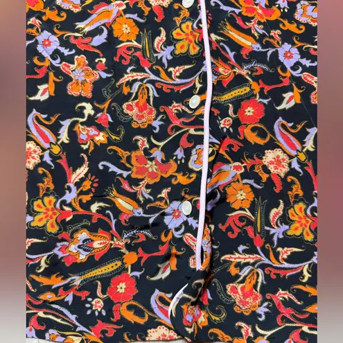 Derek Lam Derek Lam 10 Crosby Paisley Crepe Pajama Shirt Floral Pajama-Style Shirt Size 6